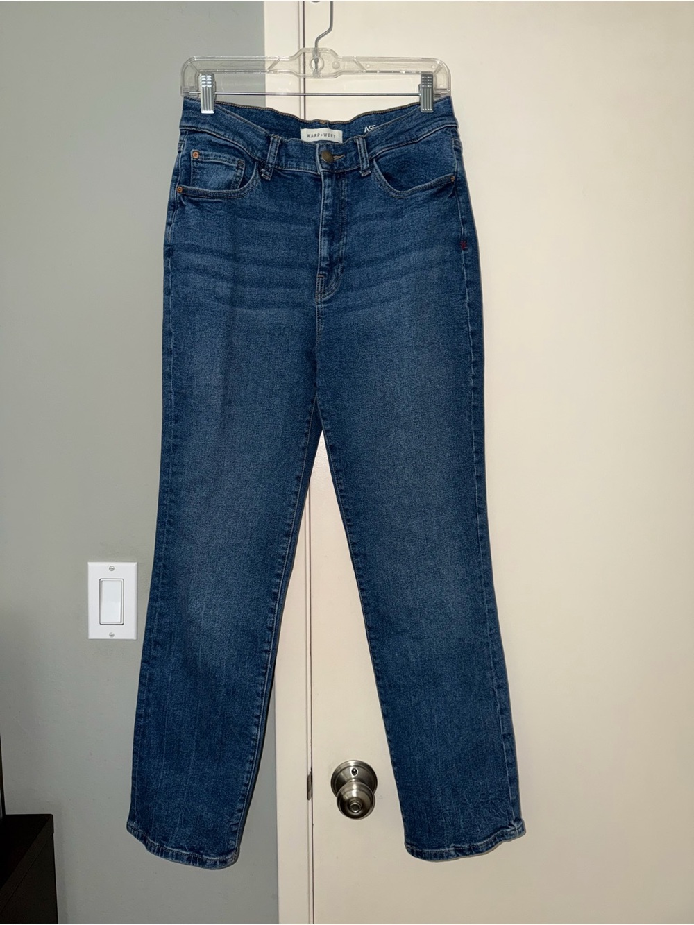 Warp + Weft Ase Aspen Pitkin Blue Straight Leg High Rise Jeans